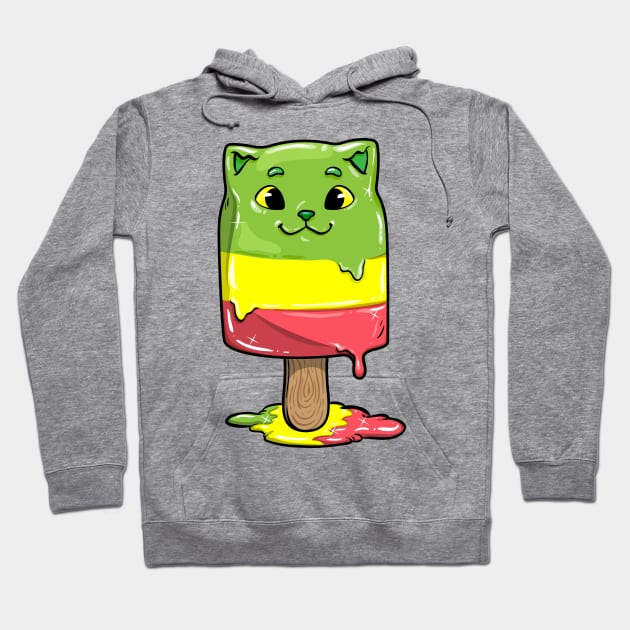 Funny cat as a popsicle Hoodie by Markus Schnabel